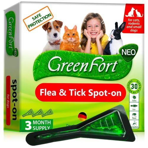 Flea and Tick Prevention for Dogs Cats Rabbits Natural Flea Treatment Home Pest Control Topical Flea Mosquito Repellent for Puppy Kitten 3 Drops
